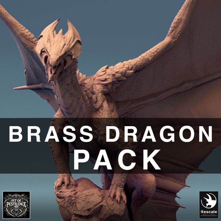 Collection Brass Dragon Majestic Scaled Colossal | Colossal | Rescale Miniatures | D&D DnD Pathfinder Miniature