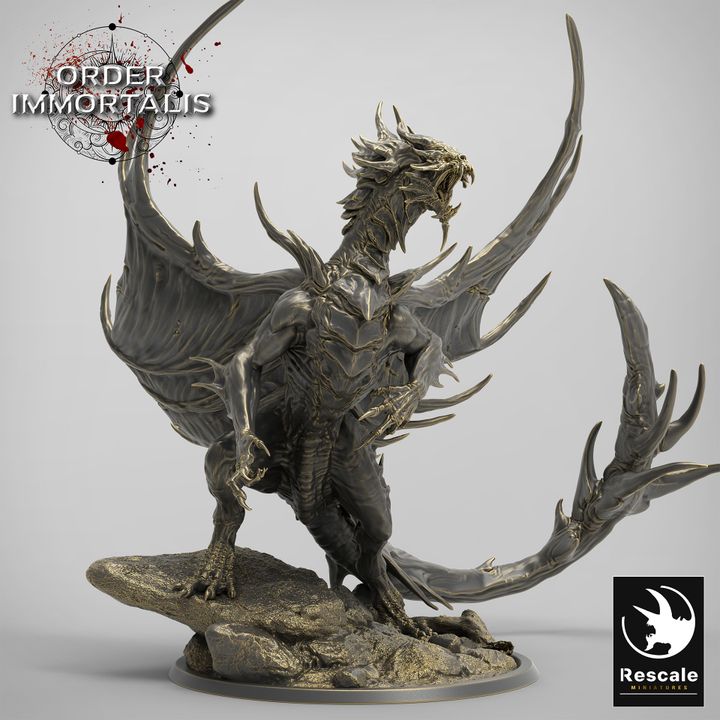 Adult Blood Dragon - Roaring (75mm Base)