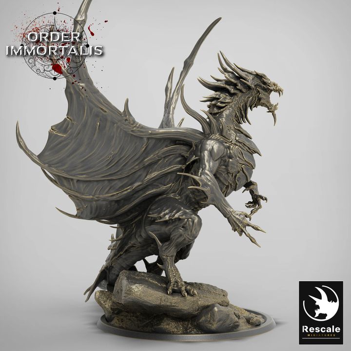 Adult Blood Dragon - Roaring (75mm Base)