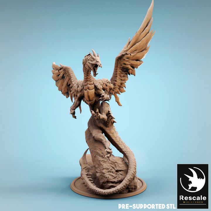 Adult Steel Dragon - Rearing (125mm Base)