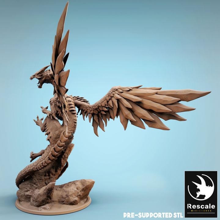Adult Steel Dragon - Rearing (125mm Base)