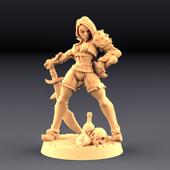 Aline the Bold - Rogue Captain (25mm Base)