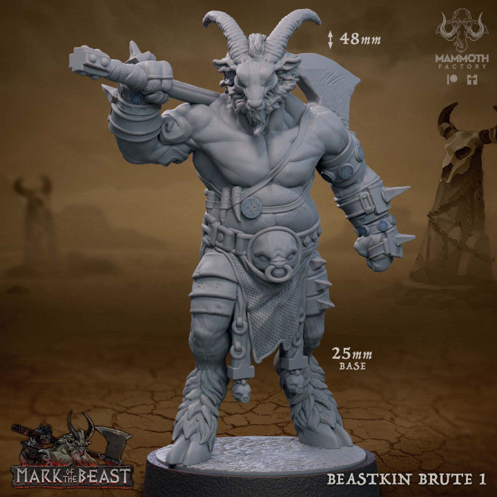 Beastkin Humanoids Barbarian Miniatures | Medium | Mammoth Factory | D&D DnD Pathfinder Miniature