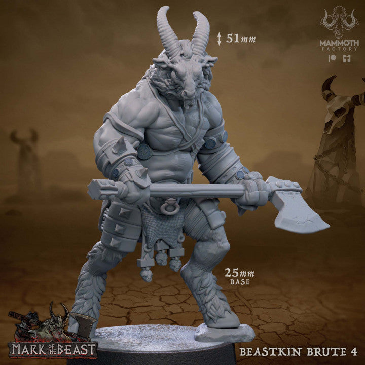 Beastkin Humanoids Barbarian Miniatures | Medium | Mammoth Factory | D&D DnD Pathfinder Miniature