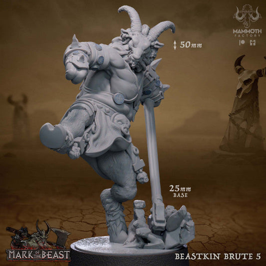 Beastkin Humanoids Barbarian Miniatures | Medium | Mammoth Factory | D&D DnD Pathfinder Miniature