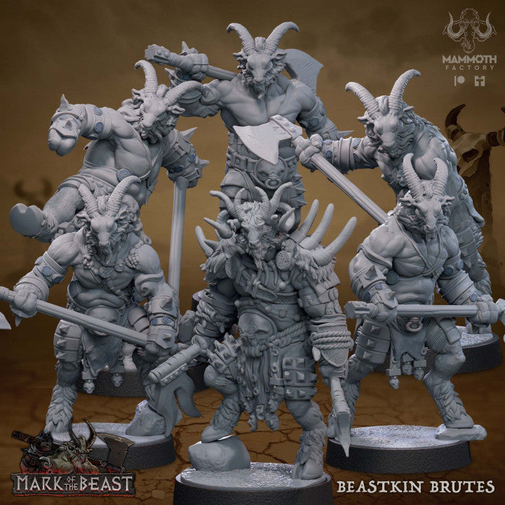 Beastkin Humanoids Barbarian Miniatures | Medium | Mammoth Factory | D&D DnD Pathfinder Miniature