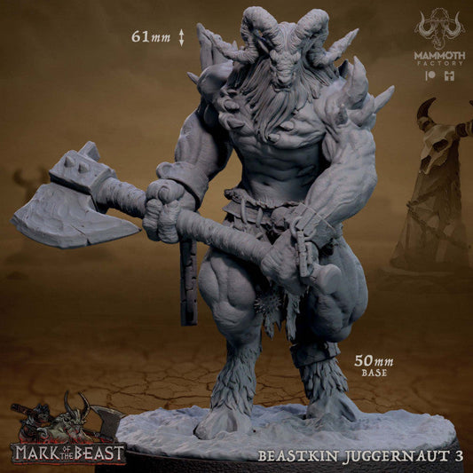 Beastkin Juggernaut Warrior Figure | Large | Mammoth Factory | D&D DnD Pathfinder Miniature