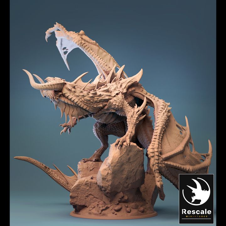 Dark Dragon - Roaring (100mm Base)