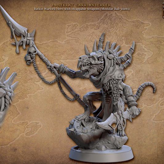 Ratkin Warlord Miniature Monster | Medium | Artisan Guild | D&D DnD Pathfinder Miniature