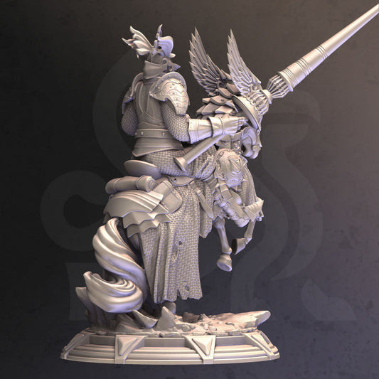 Gothic Knight Paladin Mounted Mini | Medium | DM Stash | D&D DnD Pathfinder Miniature