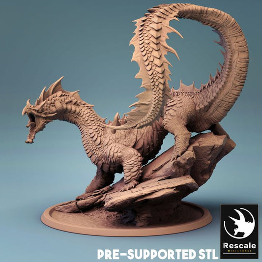 Brine Drake Dragon Coastal Monster | Large | Rescale Miniatures | D&D DnD Pathfinder Miniature