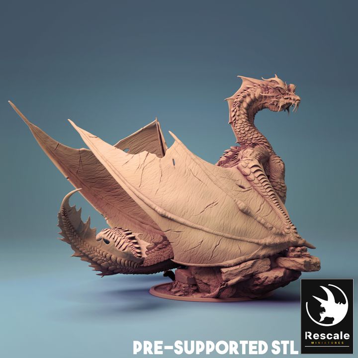 Elder Brine Dragon - Majestic (100mm Base)