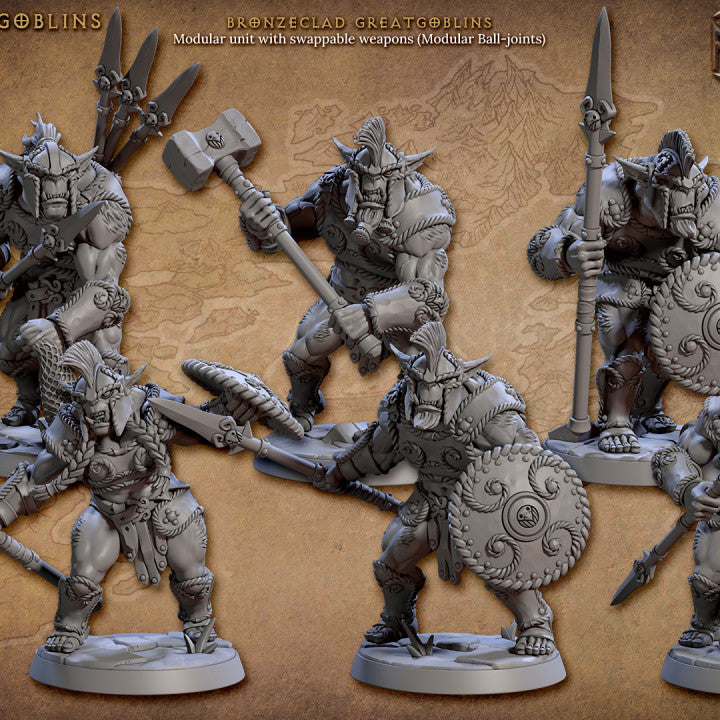 Bronzeclad Greatgoblin - Warrior (25mm Base)