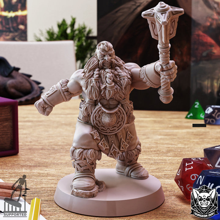 Dwarf Barbarian - Roaring (25mm Base)