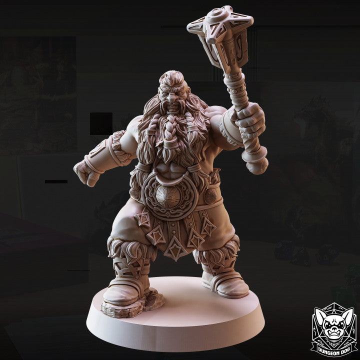 Dwarf Barbarian - Roaring (25mm Base)