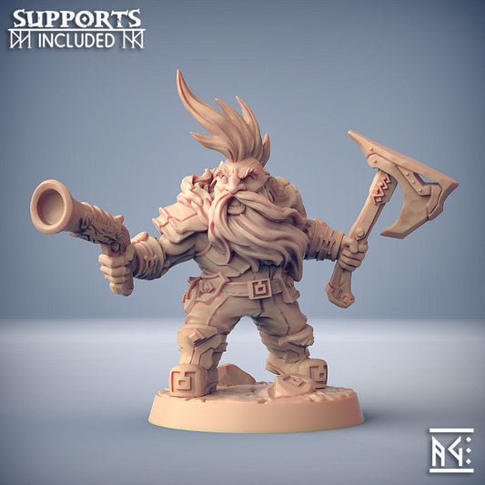 Dwarven Fighter Warrior Survival | Medium | Artisan Guild | D&D DnD Pathfinder Miniature