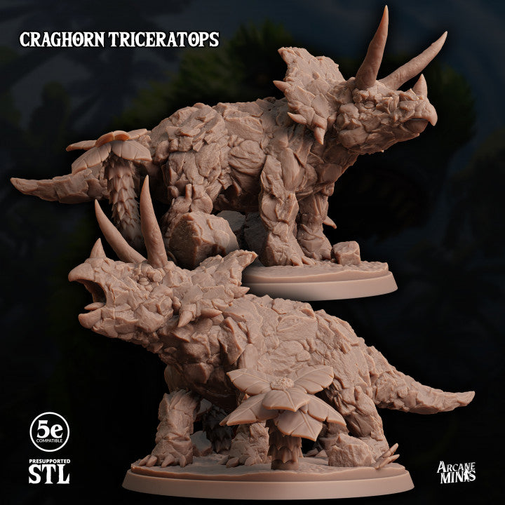 Craghorn Triceratops - Sturdy (125mm Base)