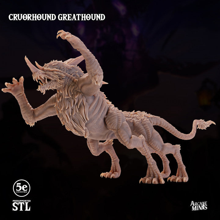 Cruorhound Greathorn Beast Monstrosity | Huge | Sordane Publishing | D&D DnD Pathfinder Miniature