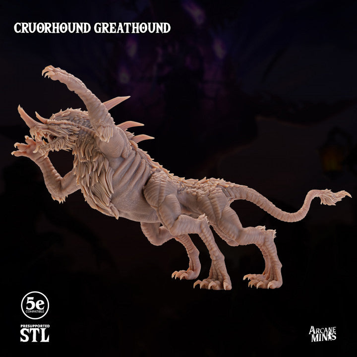 Cruorhound Greathorn Beast Monstrosity | Huge | Sordane Publishing | D&D DnD Pathfinder Miniature