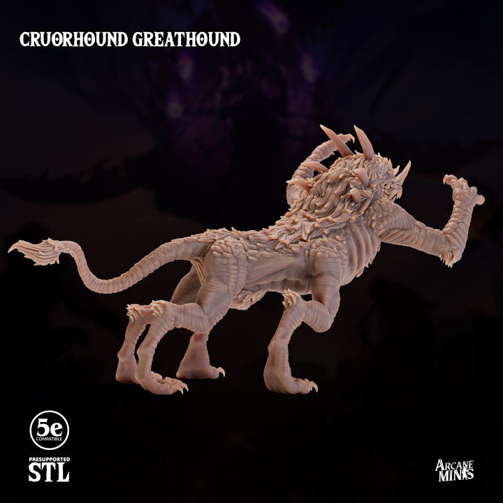 Cruorhound Greathorn Beast Monstrosity | Huge | Sordane Publishing | D&D DnD Pathfinder Miniature
