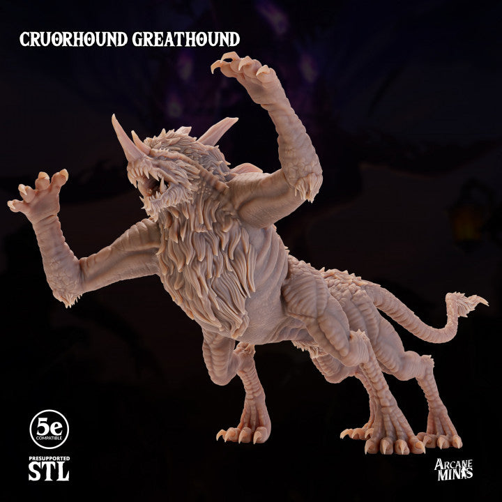 Cruorhound Greathorn Beast Monstrosity | Huge | Sordane Publishing | D&D DnD Pathfinder Miniature