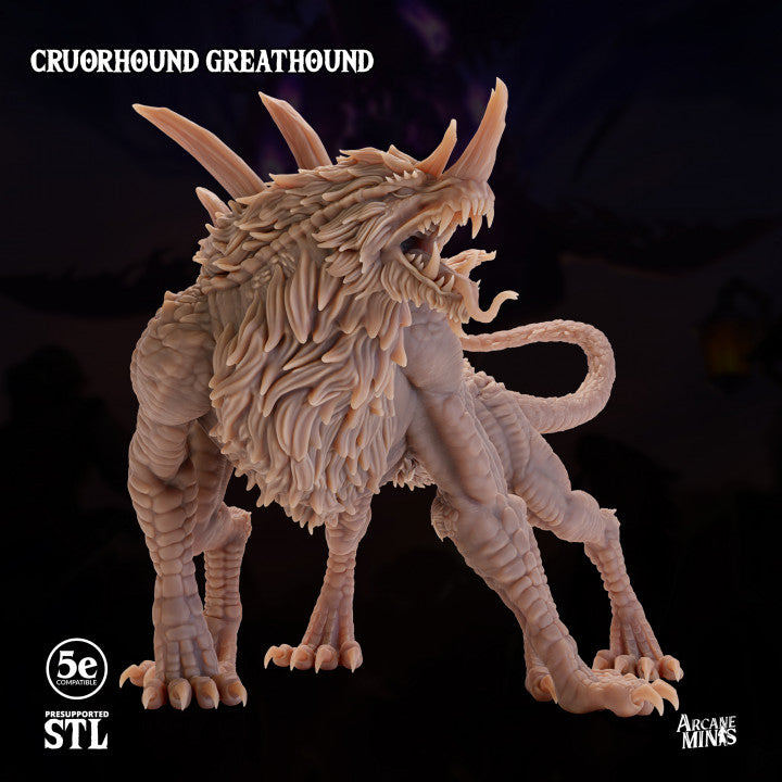 Cruorhound Greathorn Beast Monstrosity | Huge | Sordane Publishing | D&D DnD Pathfinder Miniature