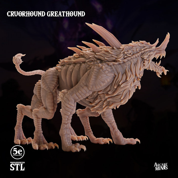 Cruorhound Greathorn Beast Monstrosity | Huge | Sordane Publishing | D&D DnD Pathfinder Miniature