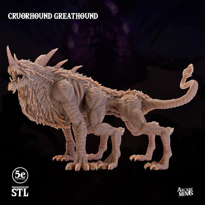 Cruorhound Greathorn Beast Monstrosity | Huge | Sordane Publishing | D&D DnD Pathfinder Miniature