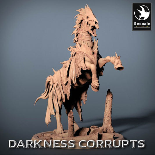 Undead Nightmare Mount Rearing Horse | Large | Rescale Miniatures | D&D DnD Pathfinder Miniature