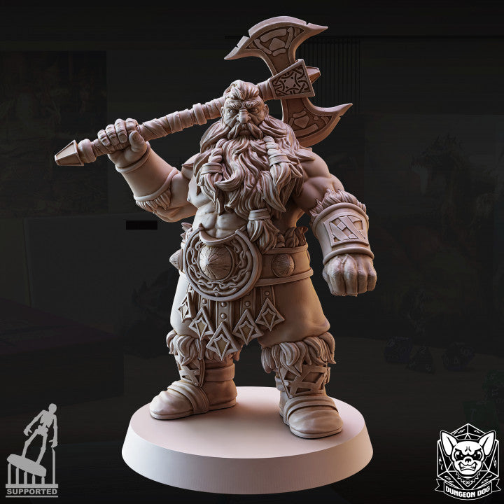 Dwarf Barbarian - Standing (25mm Base)