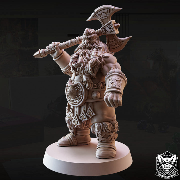 Dwarf Barbarian - Standing (25mm Base)