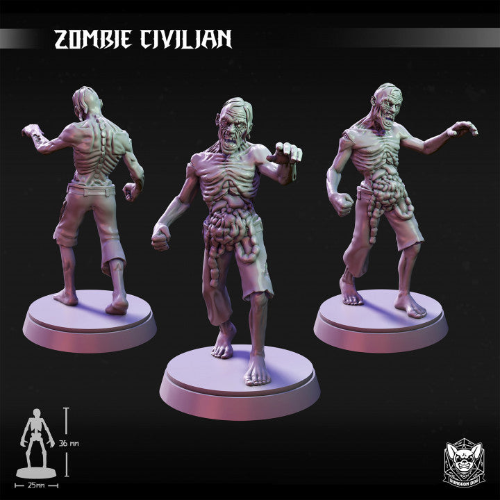 Zombie Civilian - Walking (25mm Base)