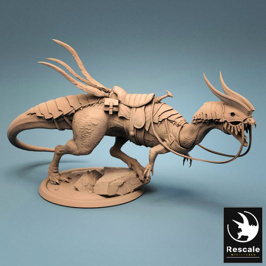 Dilophosaurus Dinosaur Mount Beasts Large | Rescale Miniatures | D&D DnD Pathfinder Miniature