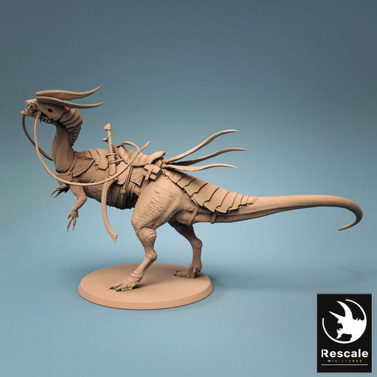 Dilophosaurus Riding Dinosaur | Large | Rescale Miniatures | D&D DnD Pathfinder Miniature