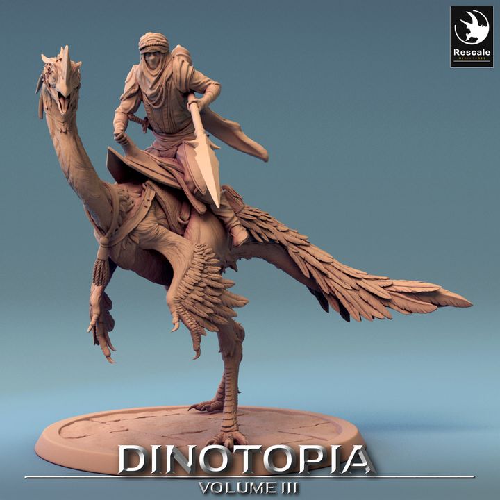 Oviraptor Dinosaur Beasts Miniature Large | Rescale Miniatures | D&D DnD Pathfinder Miniature