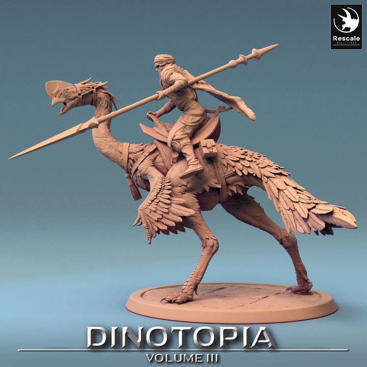 Oviraptor Dinosaur Beasts Miniature Large | Rescale Miniatures | D&D DnD Pathfinder Miniature