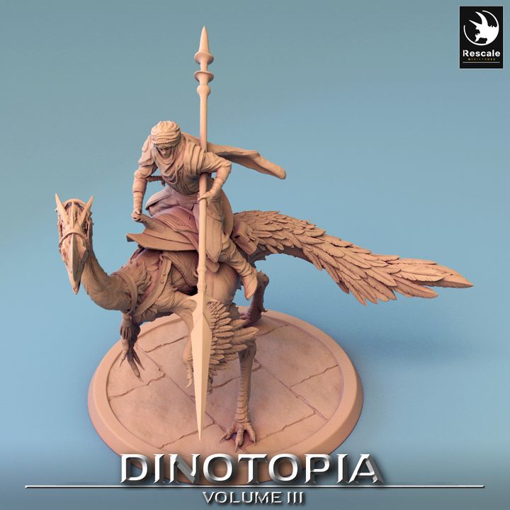 Oviraptor Dinosaur Beasts Miniature Large | Rescale Miniatures | D&D DnD Pathfinder Miniature