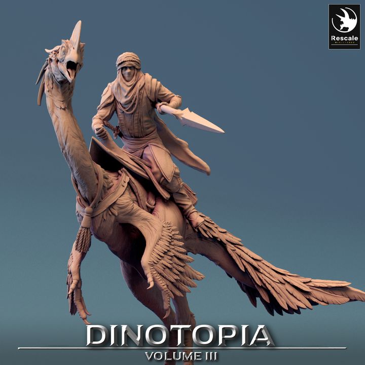 Oviraptor Dinosaur Beasts Miniature Large | Rescale Miniatures | D&D DnD Pathfinder Miniature