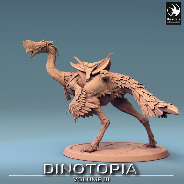 Oviraptor Dinosaur Beasts Miniature Large | Rescale Miniatures | D&D DnD Pathfinder Miniature
