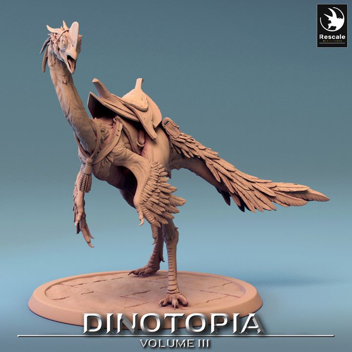 Oviraptor Dinosaur Beasts Miniature Large | Rescale Miniatures | D&D DnD Pathfinder Miniature