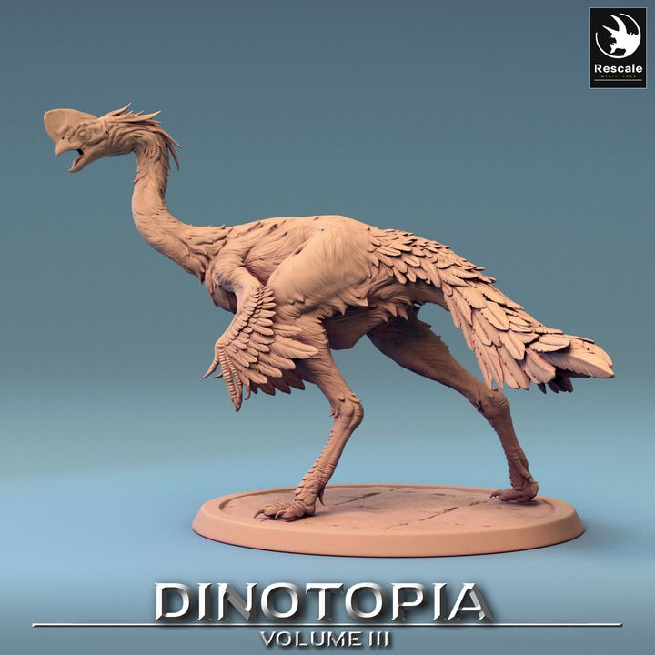 Oviraptor Dinosaur Beasts Miniature Large | Rescale Miniatures | D&D DnD Pathfinder Miniature