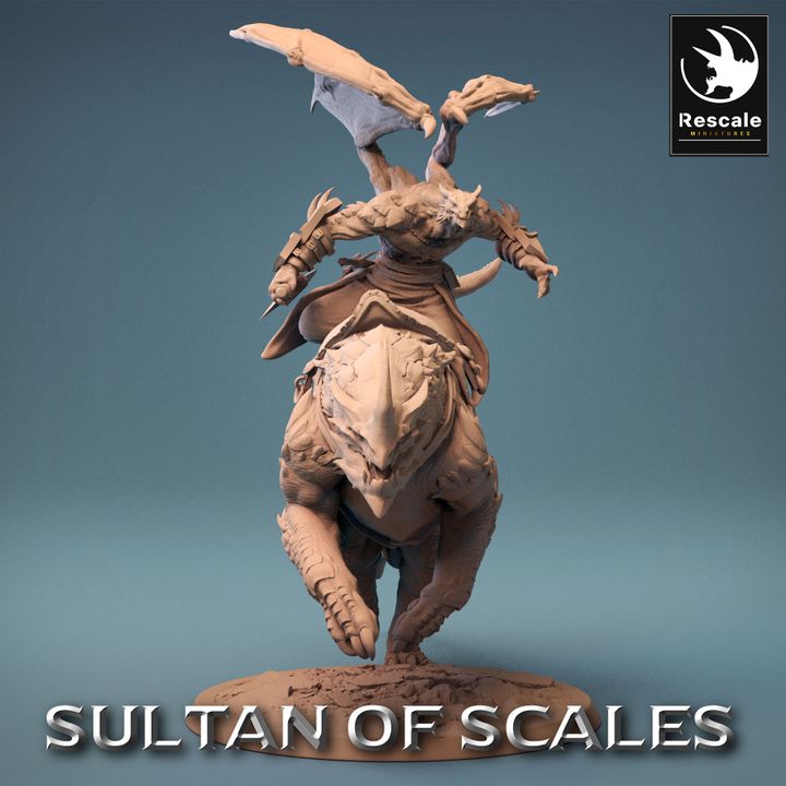 Dragonborn Warrior Reptilian Mount | Large | Rescale Miniatures | D&D DnD Pathfinder Miniature