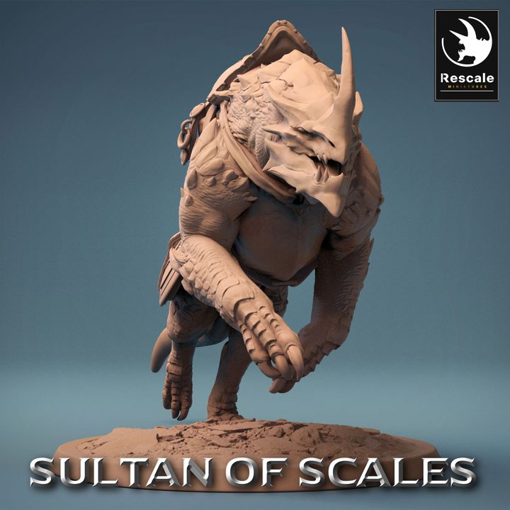 Dragonborn Warrior Reptilian Mount | Large | Rescale Miniatures | D&D DnD Pathfinder Miniature