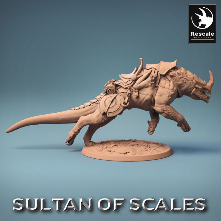 Dragonborn Warrior Reptilian Mount | Large | Rescale Miniatures | D&D DnD Pathfinder Miniature