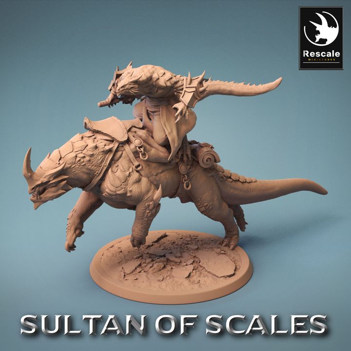 Dragonborn Warrior Reptilian Mount | Large | Rescale Miniatures | D&D DnD Pathfinder Miniature
