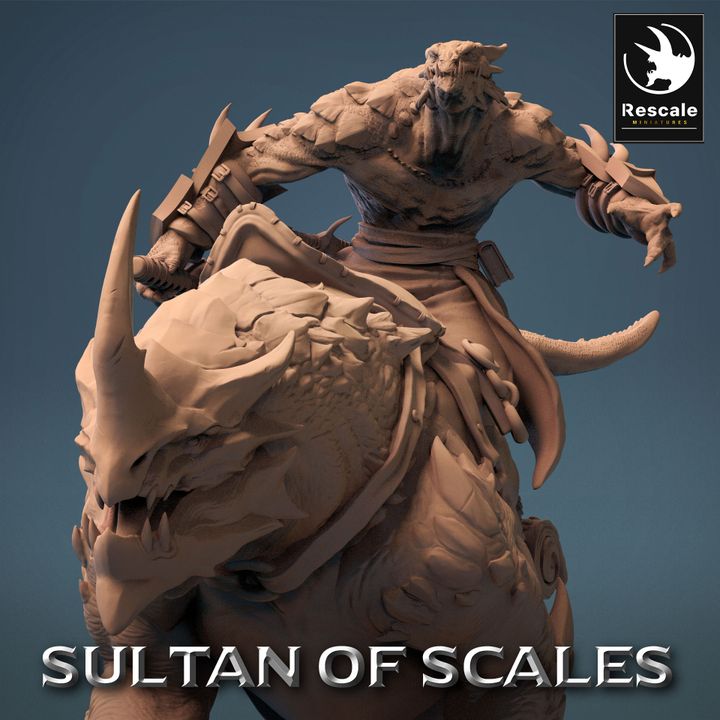 Dragonborn Warrior Reptilian Mount | Large | Rescale Miniatures | D&D DnD Pathfinder Miniature