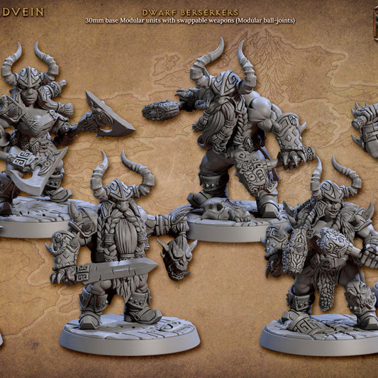 Dwarf Berserker Warrior Barbarian Mini | Medium | Artisan Guild | D&D DnD Pathfinder Miniature