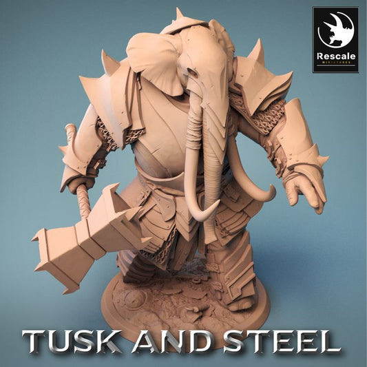Loxodon Warrior Elephant Fighter Humanoid | Large | Rescale Miniatures | D&D DnD Pathfinder Miniature