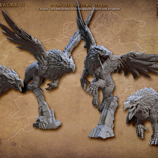 Dwarf Gryphon Rider Beasts Fighter | Large | Artisan Guild | D&D DnD Pathfinder Miniature
