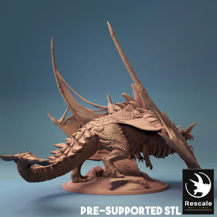 Elder Magma Dragon - Roaring (100mm Base)